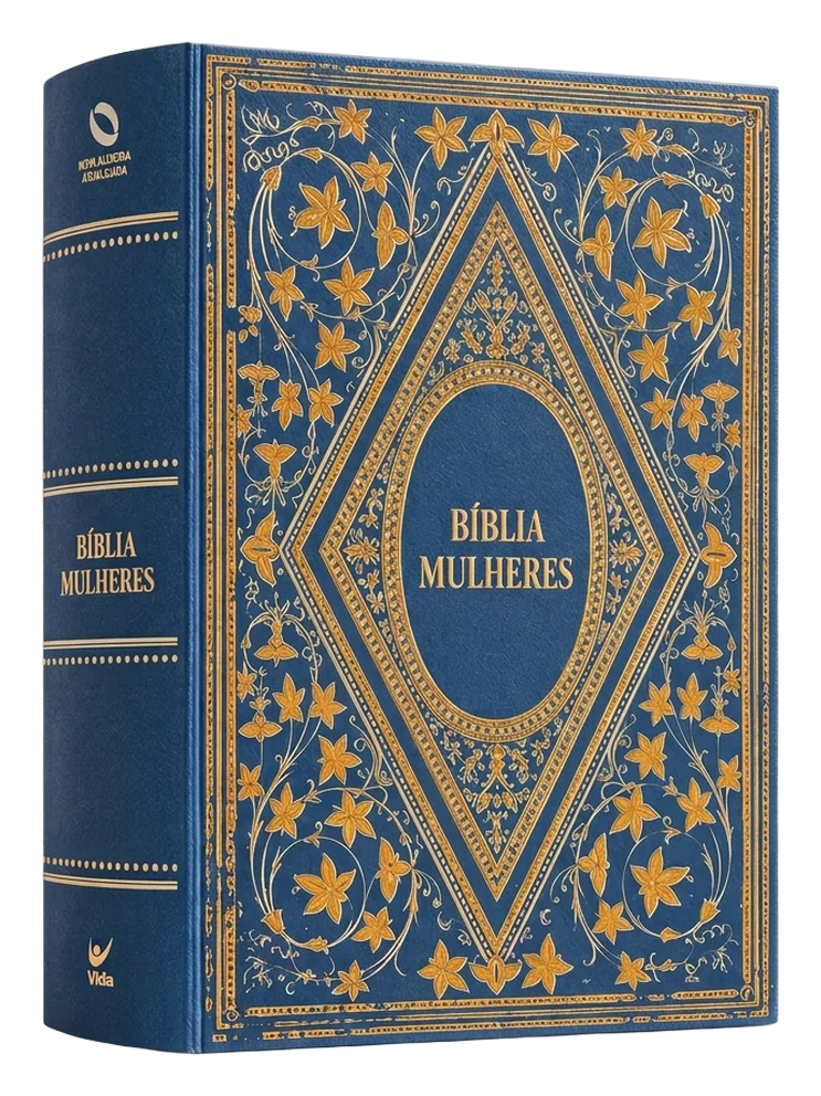 Bíblia Mulheres NAA — Capa Dura Vintage Azul